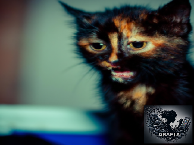An elgato cat crying in some cool backgrounds