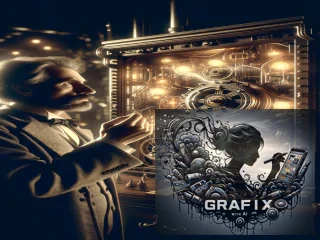 Albert Einstein beim entwickeln einer Zeitmaschine